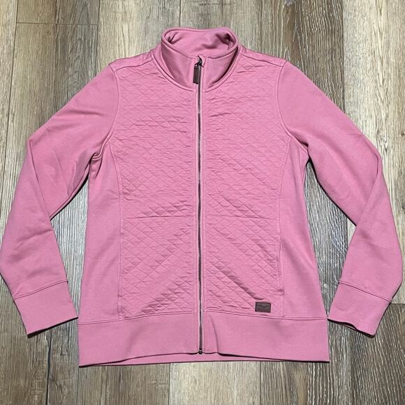 LL Bean Quilted Full Zip Jacket Womens S Pink Casual Layering Coat 50B104 Hiking - Picture 2 of 8